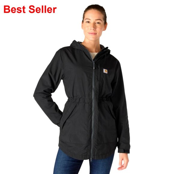 Lightweight Rain Jacket Women's Relaxed Fit Hooded Water Repellent Nylon